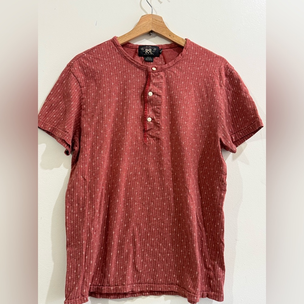 Ralph Lauren Marled Brick Red Short-Sleeve Henley